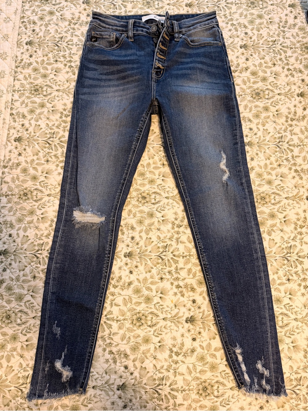 KanCan Dark Blue Distressed Skinny Jeans
